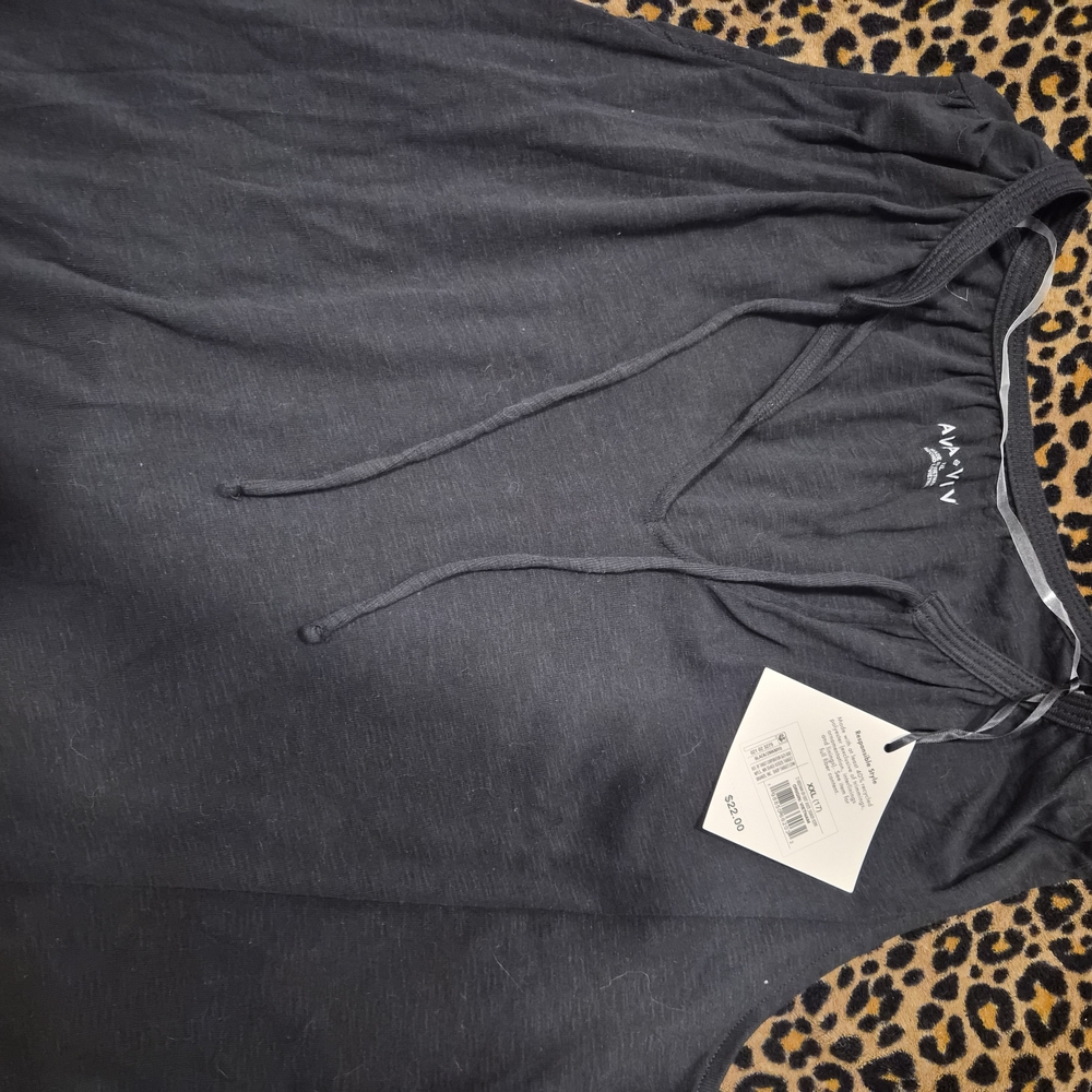 Ava & Viv Charcoal Blouse